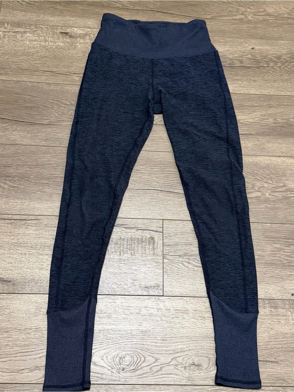 Alo Yoga Pants Leggings High Rise Ribbed Waist Ankle Casual Lounge Blue Sz XXS